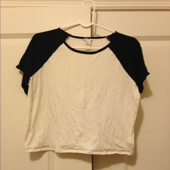 Baseball tee crop top