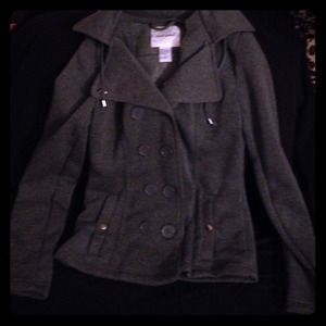 Gray wet seal jacket with hood
