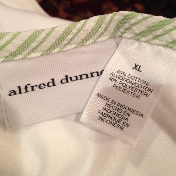 White top w/lime green flowers & striped collar - Picture 3 of 3