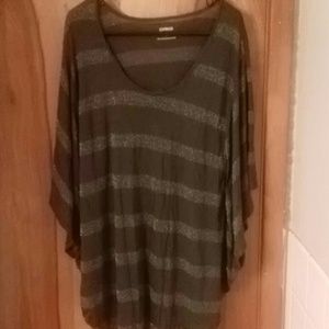 Recently Reduced! Grey express top striped glitter