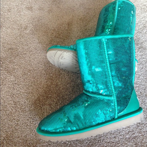 green sequin ugg boots