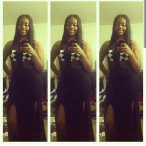 CHECKER PRINT MAXI DRESS