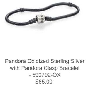 Pandora Oxidized Sterling Silver w/ Clasp Bracelet