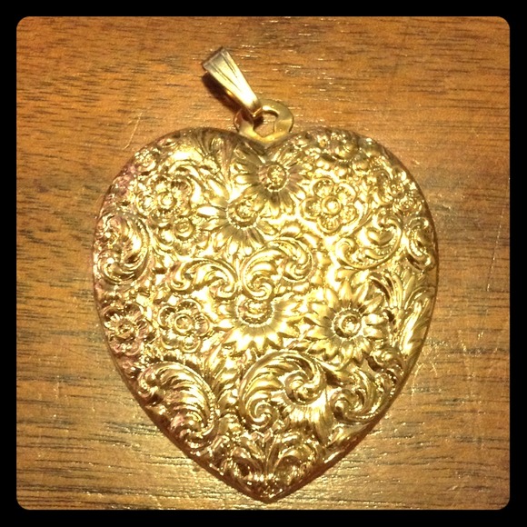 Gold Tone Heart Pendant