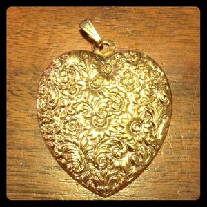 Gold Tone Heart Pendant