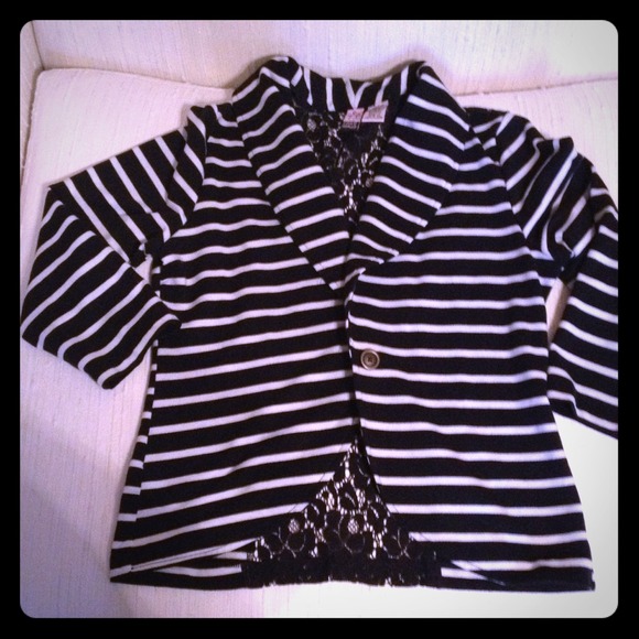 Striped white&black blazer