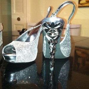 Silver/chrome heels