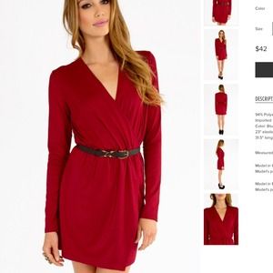 TOBI Wrap Dress in Wine