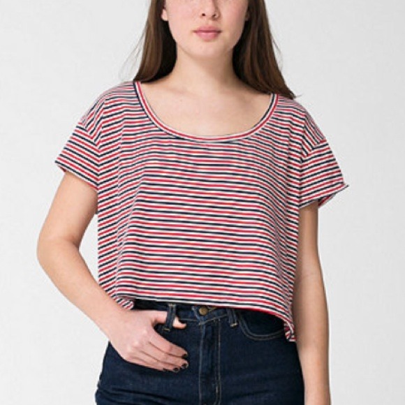 Striped crop tee