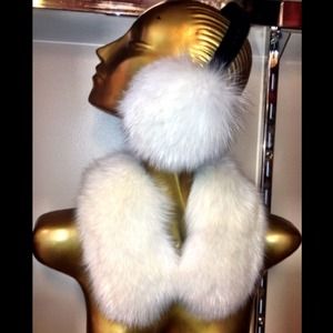 White Arctic Fox Fur Set