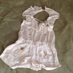 White xoxo jumper. halter top w/ ruffles