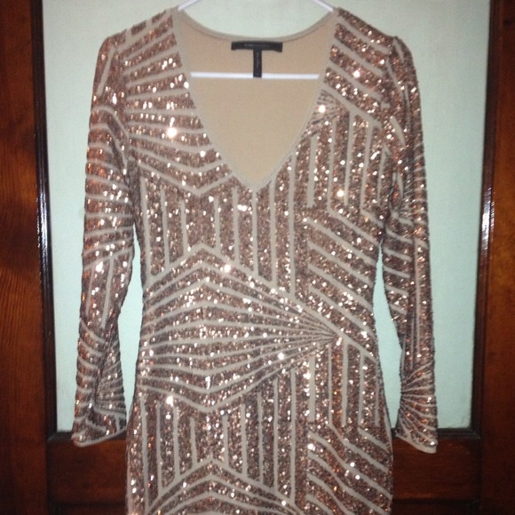 BCBG "Morris" - Gold Sequin Cocktail Dress