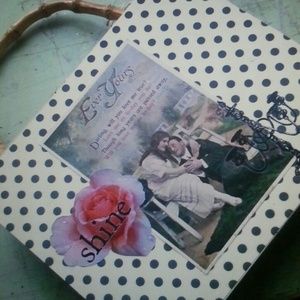 Real vintage postcards cigar box purse