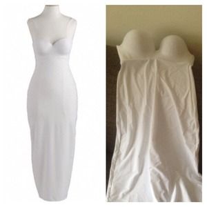 white strapless slip