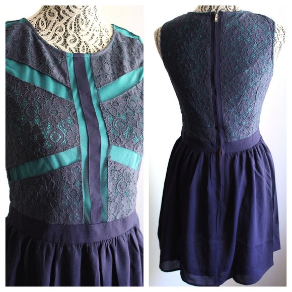 Dresses & Skirts - Wrapped In Blue Lace Cross Dress