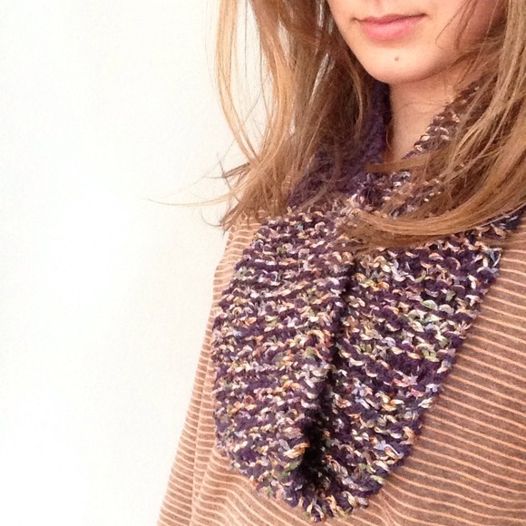 Hand knit infinity scarf