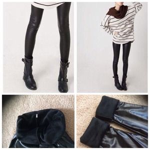 Pants - ✂️Reduced✂️fleece lined leather look leggings Pants - ✂️Reduced✂️fleece lined leather look leggings