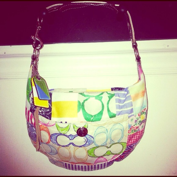 Beautiful Authentic Patchwork Coach Handbag