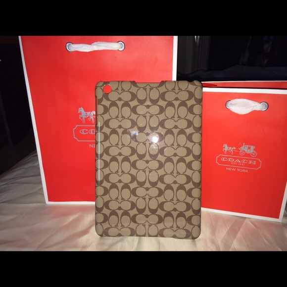 Authentic  Coach iPad mini khaki case