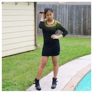 MOTEL ROCKS GOLD EMBELLISHED BODYCON MINI DRESS