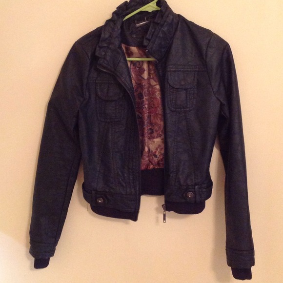 Black faux leather jacket