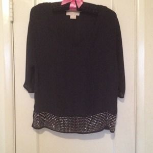 MICHAEL Michael Kors black chiffon top