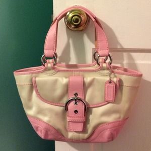 Coach Bag Pink and White
