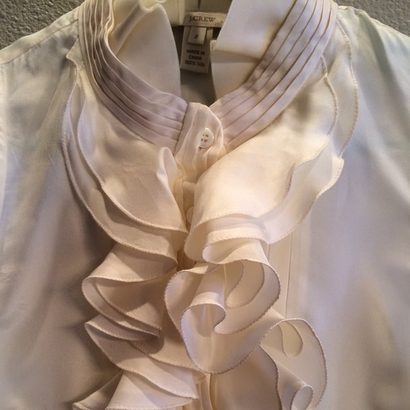 J Crew silk ruffled blouse