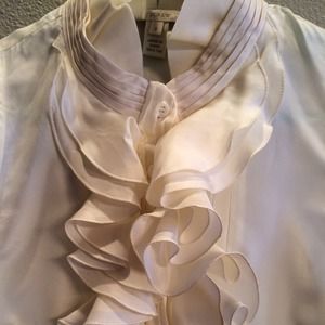 J Crew silk ruffled blouse