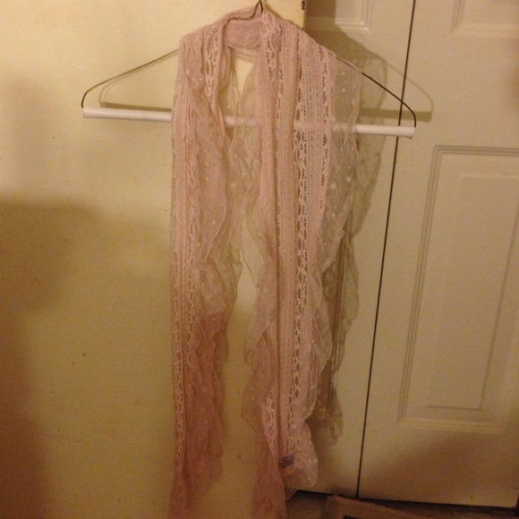 Soft Pink Lace Scarf