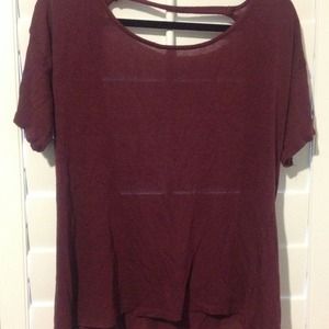 Maroon backless tee