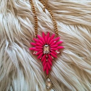 Hot pink pendant necklace