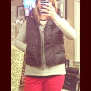 Black hooded bubble vest from Gap