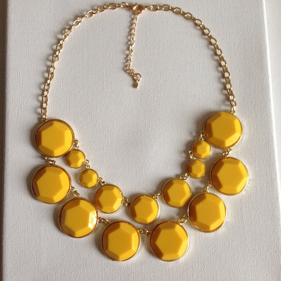 Yellow double layer bubble necklace