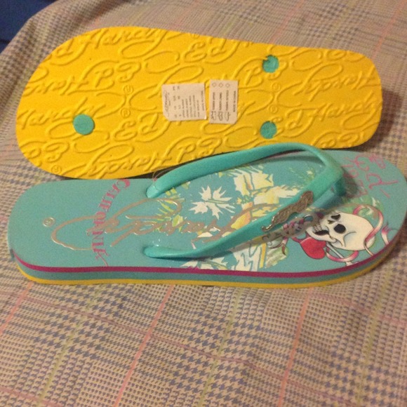 Ed Hardy flip flops