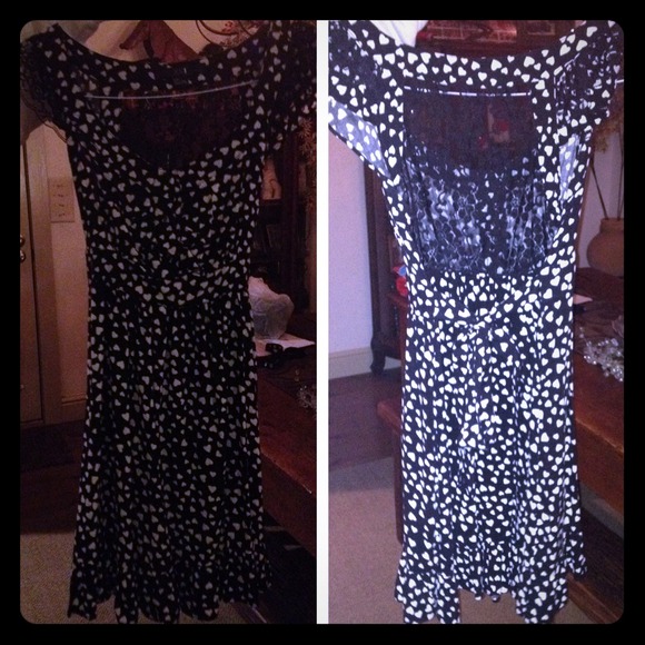 ❗️REDUCED❗️Black and white hearts, dress - Picture 1 of 1