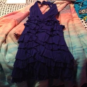 Navy blue ruffle dress