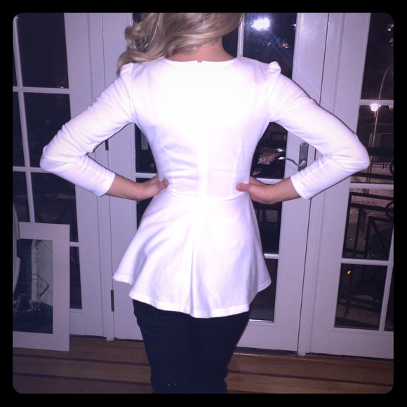 Peplum Fitted Long Sleeve Blouse