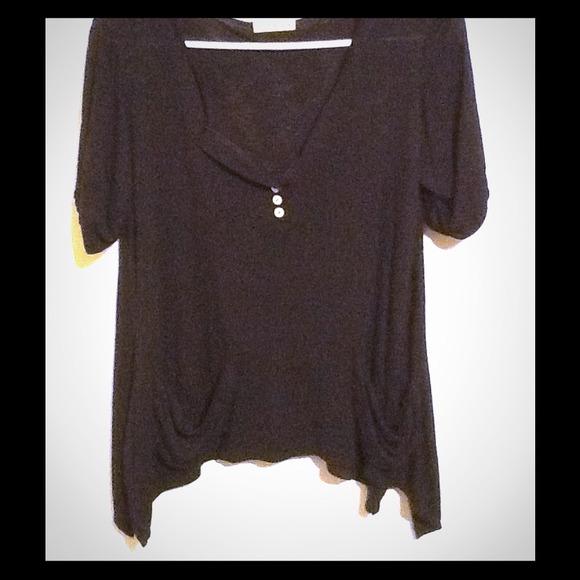 ***SOLD!  Flowy black hippie style shirt