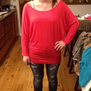 Pink long sleeve tunic shirt