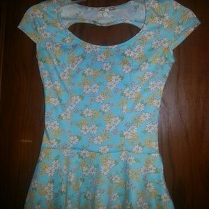 PAC SUN Peplum Top w/ Heart Cut Out