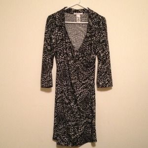 Printed faux wrap dress