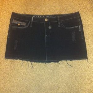 Black denim skirt