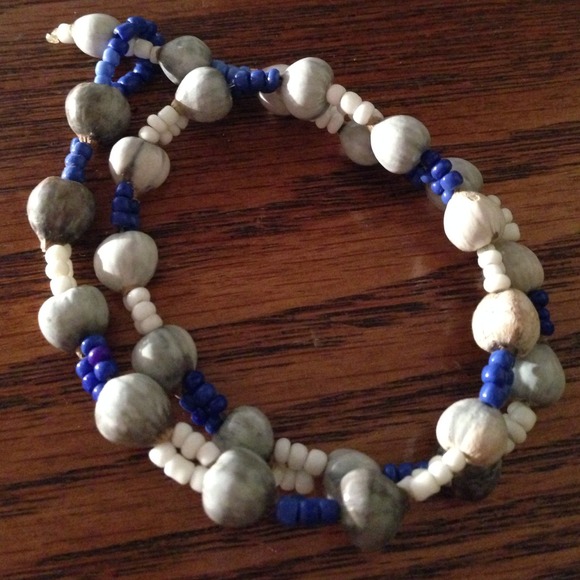 Double wrap beaded/shelled bracelet