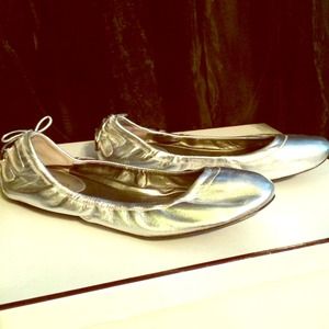 Cole Haan Maria Sharipova silver flats