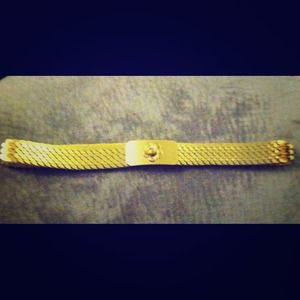 Vintage Gold metal floral belt
