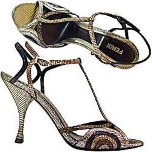 Fendi Metallic Snakeskin Sandal🌟AUTHENTIC🌟