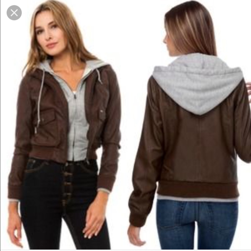 Obey jealous lover leather jacket brown