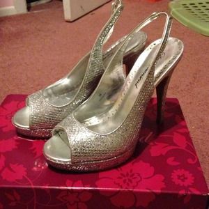 Silver Prom Heels