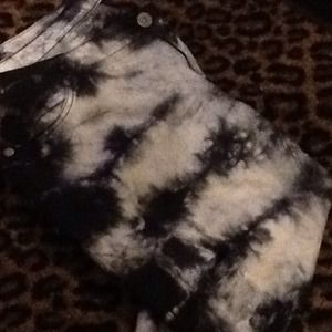 Black Grey White Tie Dye Destroyed Skinny Jeans